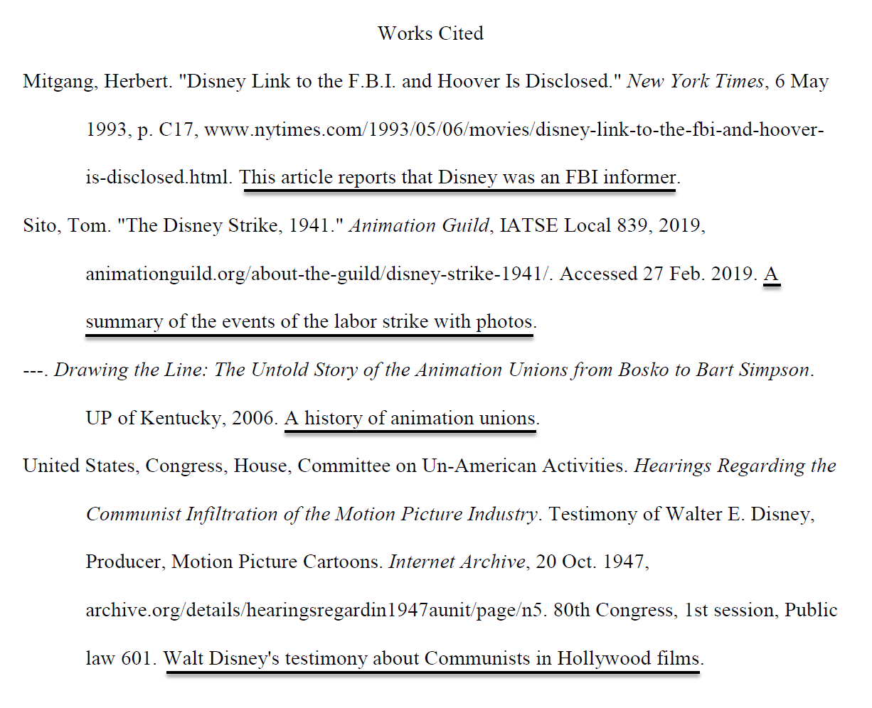 how to write an annotated bibliography in mla format